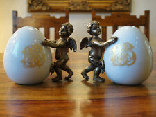 Salzstreuer Gewürzstreuer Engel Porzellan Bronze Antik Menage Salz Pfeffer Luxus