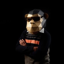Papercraft Black Gorilla Mask