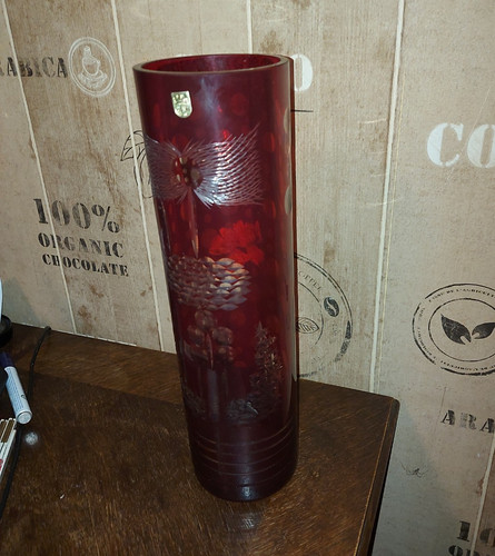 Rote kristall glasvase - rote,