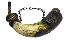 (A186) Orientalisches Pulverhorn, Vorderlader, Schießpulver, 19.Jhd.