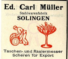 Ed. Carl Müller Solingen STAHLWAREN Taschen-u. Rasiermesser Trademark 1908