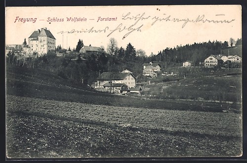 Ansichtskarte freyung schloss - ansichtskarte, freyung,