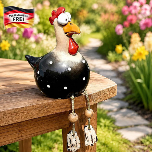 Gartenhuhn deko keramik - gartenhuhn,