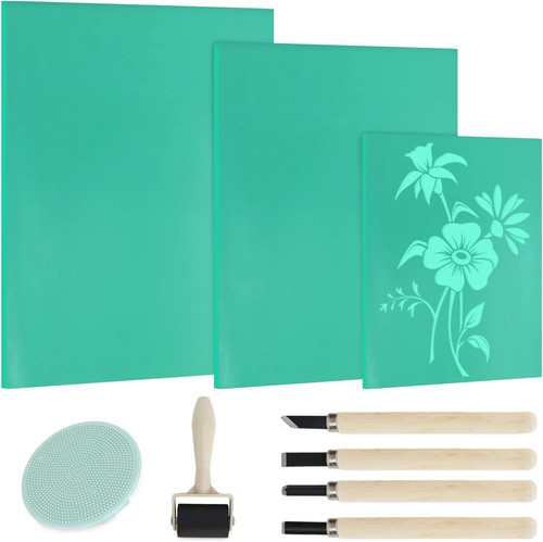 Stück linoldruck set - set, a4