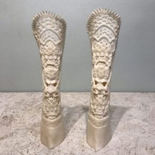 2x Knochenschnitzerei Figur