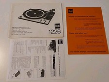 Plattenspieler Bedienungsanleitung Dual 1226 