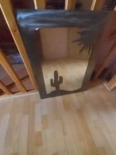 schöner Metall Spiegel mit Kaktus Motiv  geflext  aufhängbar   *Topzustand*