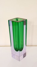 Murano Blockvase grün, Glas