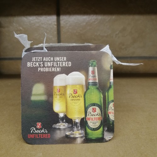 Bierdeckel becks unfiltered - becks,