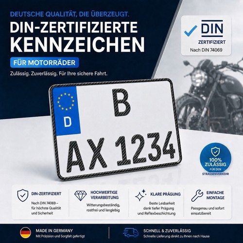 Carbon kennzeichen motorrad - carbon,