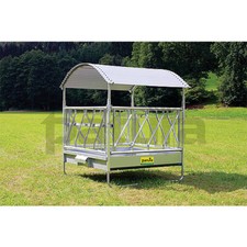 PATURA Profi Viereckraufe mit Schrägfressgittern für Rundballen Heuraufe  NEU