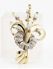 Brosche Floral 585/14K Gold 35
