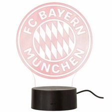 FC Bayern München LED Licht Logo Nachtlicht Leuchte Lampe USB rot FCB Fanartikel