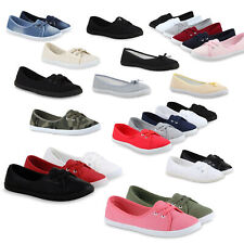 Sportliche Damen Ballerinas Stoffschuhe Slipper Flats 75256 New Look