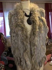 Oakwood Fellweste Damen Kaninchenfell Weste Pelz Fell Gr 2 36/38 Grau Beige
