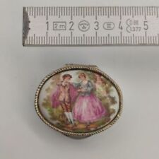 Rokoko Fragonard Pillendose Tablettendose Schmuckdose Metall -Romantik - Vintage