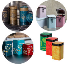 Teedose Teabox rund und eckig