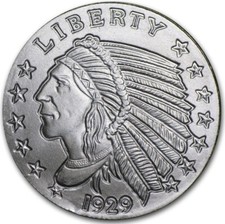 USA INDIAN HEAD / ADLER / INDIANER - 999 SILBER - MEDAILLE - SILBERBARREN - RAR