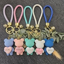 Schlüsselanhänger Teddy Personalisiert Gravur Graviert Name Kinder Anhänger