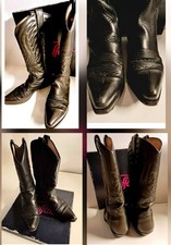 Westernstiefel, Buffalo-Damenstiefel Gr. 38, schwarzes Leder, schmale Passform