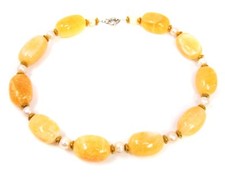 Edelsteinkette aus honigcalcit - aus,