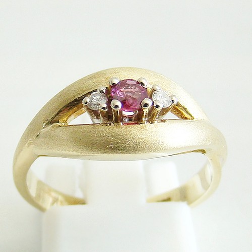 Ring gold 585er diamant rubin - diamant,
