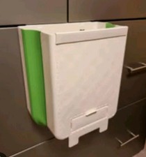 Faltbarer Mülleimer Küche 8 Liter Hängender Mülleimer  Küche Camping weiß grün