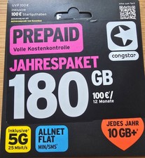 Nummer von Congstar Jahrespaket 180 GB / 100,00 € Startguthaben 0175-8988165