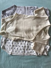Neu Set 3er-Wolle Seide&Bio Baumwolle Wickelbody Bodys Gr.62/68