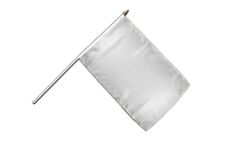 Einfarbig Weiß Stockflagge