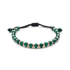 Jaibor Zugarmband mit Malachit Besatz in 750/18K Rosegold / Nylon