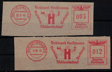 DR; 3 Pf. und 12 Pf. AFS  "TISCHLEREIBEDARF ..." 1939 bzw. 1940