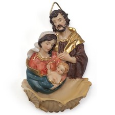 Wand-Weihwasserbecken Heilige Familie Maria Josef Jesuskind Polyresin 7 cm