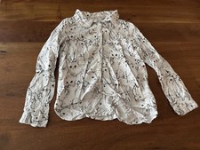 Katzen Bluse von H&M für Mädchen Gr.128 Weiß