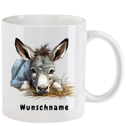 Tasse mit esel aquarell teil - tasse,