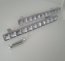 Möbelgriff  Stangengriff Schrankgriff Griffe 2 Stück  Deko Zirkonia Silber Glam