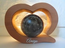 Tierurne Urne 1-35 kg Herz Kugel Holz Birnbaum gebeizt  LED Katze Hund 1,7 L neu