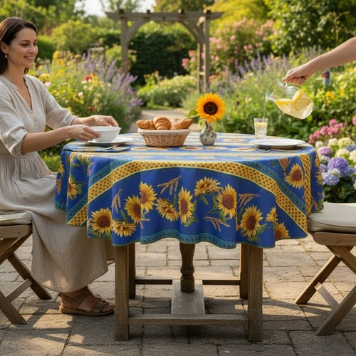 Garten tischdecke rund ø160cm - tischdecke,