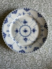 Royal Copenhagen Beilagenteller blau geriffelt Vollspitze 1937 22 cm