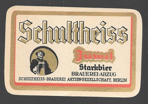 Bieretikett schultheiß - bieretikett,