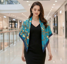 Seidentuch blau Van Gogh Stil