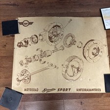 Explosionsdarstellung Motorrad Simson AWO Sport Hinterradantrieb Kardan