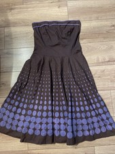 Kleid Trägerlos Gr. 34 Rubx Rox Lila Braun Dots Punkte
