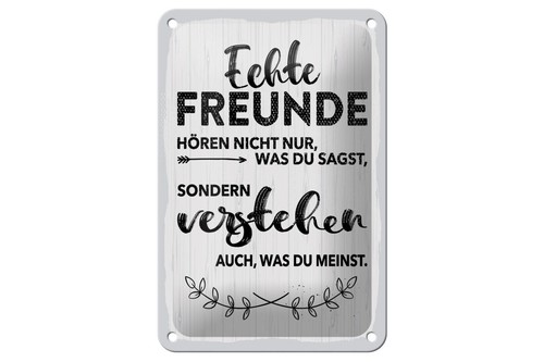 Blechschild echte freunde - blechschild,