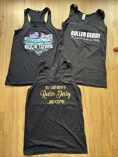Damen 3x Top Shirt Roller Derby Gr. S Schwarz