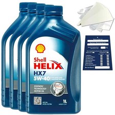 4 Liter original Shell Helix HX7 5W40 Motoröl MB229.3 API SP ACEA A3/B4 FIAT SET