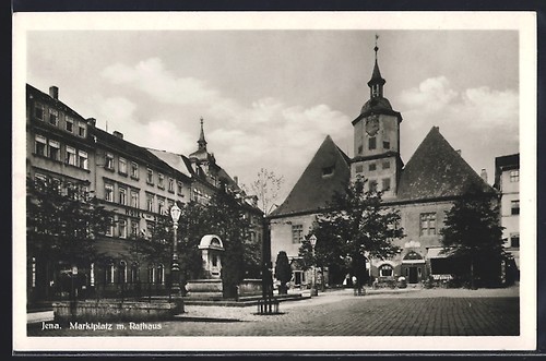 Ansichtskarte jena marktplatz - ansichtskarte, jena,