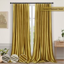 2Stk Verdunkelungsvorhang Thermovorhang Weich Samtvorhang Kräuselband Blickdicht