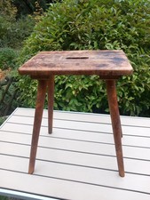 Alter Holzhocker-Industrie-Bockhocker - Werkstatthocker 60 cm Barhocker  Nr.6