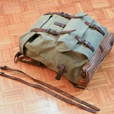 Schweizer Armee Rucksack Salz und Pfeffer Swiss Suisse Military Leder 1952